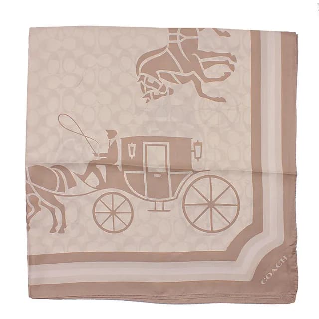 【COACH】經典馬車C LOGO蠶絲大方巾/絲巾/圍巾(任選色)