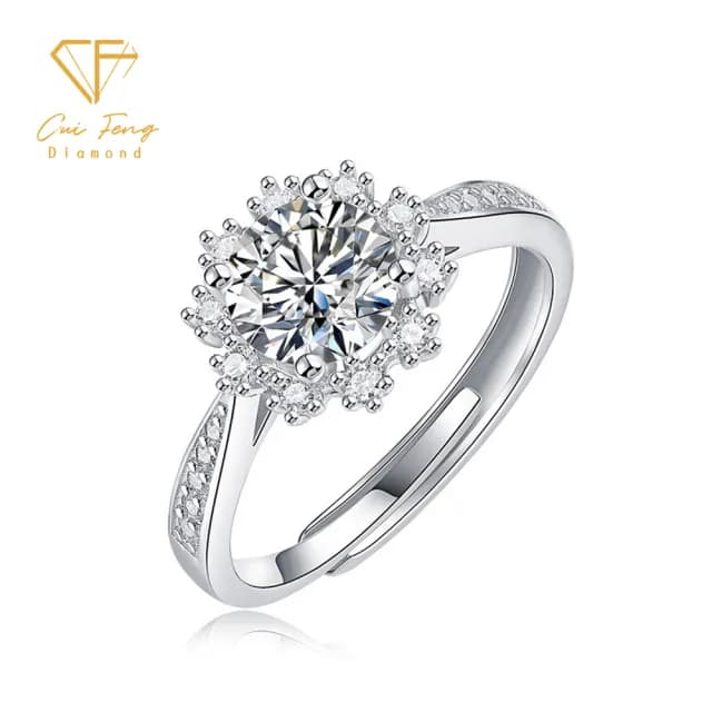 【CF鑽飾】戒指 莫桑鑽《冰雪女王》(女戒 戒子 鑽戒 雙11限定  求婚 聖誕 交換禮物 生日)