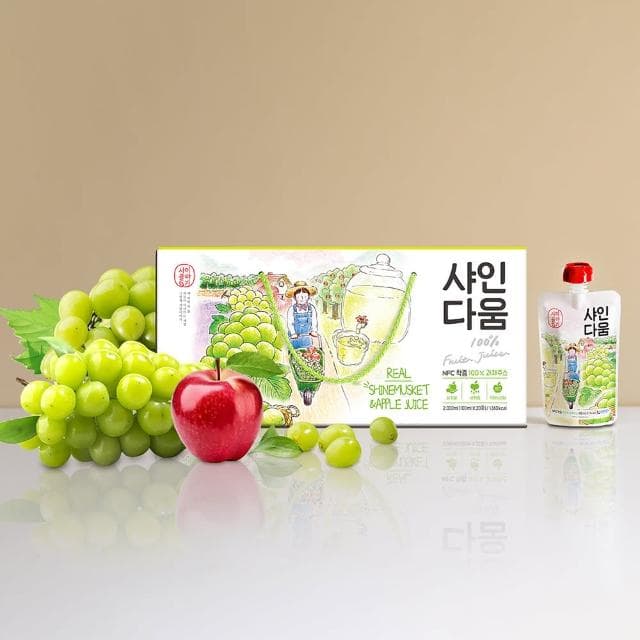 【韓味不二】韓國100%鳳梨蘋果汁/葡萄蘋果汁100ml*20入禮盒X1盒(送禮推薦/節日禮盒/春節禮盒)