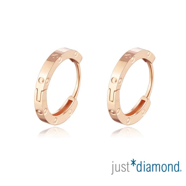 【Just Diamond】圓緣 18K玫瑰金耳環(新-網路限定)