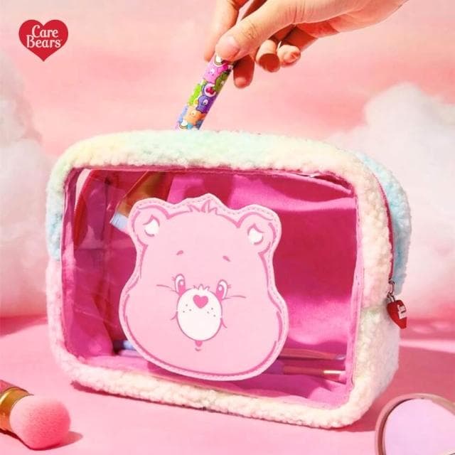 【Care Bears】美國彩虹熊愛心熊Care Bears彩虹毛絨化妝包筆袋旅行包(閨蜜女友女兒老婆生日聖誕交換禮物)