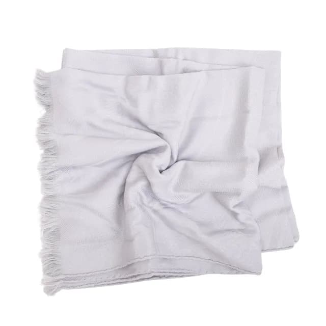 【Hermes 愛馬仕】New Libris stole 圖騰喀什米爾圍巾(雲灰色)