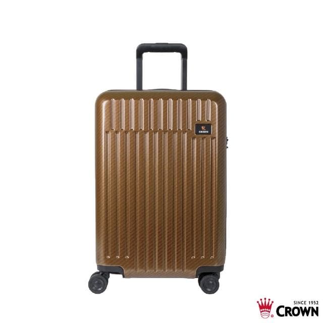 【CROWN 皇冠】雙層防盜拉鍊 行李箱 21吋登機箱(飛機輪 大容量 蓋底2:8輕鬆開)
