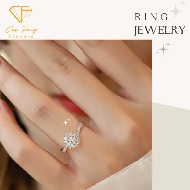 【CF鑽飾】戒指 莫桑鑽《星織》(1克拉 雙11限定 情人節女戒 鑽戒 禮物 生日)