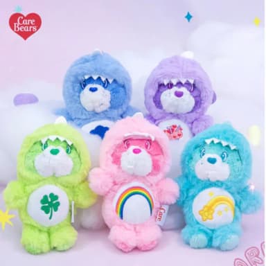 【Care Bears】美國彩虹熊愛心熊恐龍系列可脫帽正版授權毛絨玩偶吊飾(女兒女友生日交換聖誕禮物)