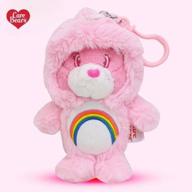 【Care Bears】美國彩虹熊愛心熊恐龍系列可脫帽正版授權毛絨玩偶吊飾(女兒女友生日交換聖誕禮物)