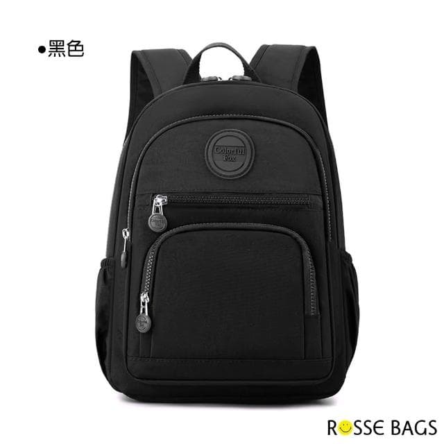 【Rosse Bags】母親節禮物 多隔層防潑水大容量雙肩包 後背包(粉色 / 灰色 / 藍灰色 / 綠色 / 黑色)