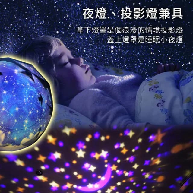 【DREAMCATCHER】星空投影小夜燈-贈五組幻燈片(投影燈 星空夜燈 生日禮物 情人節禮物 交換禮物 旋轉燈)