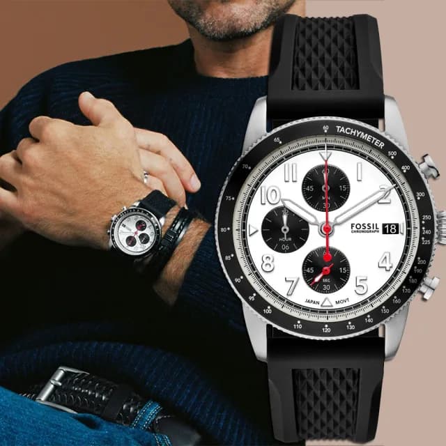 【FOSSIL】Sport Tourer 三眼計時手錶-42mm 禮物 送禮 推薦(FS6087)