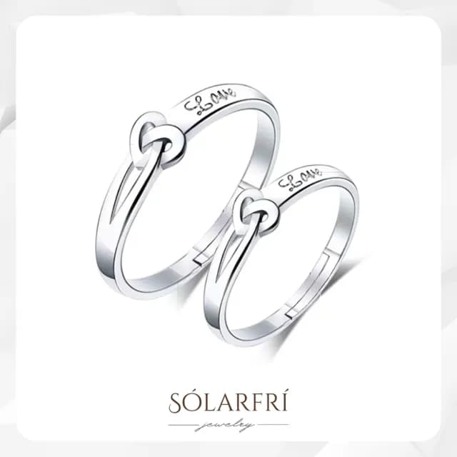 【SOLARFRi】浪漫閃耀對戒指｜可調整戒圍大小附品牌禮盒(女友老婆情人生日告白求婚禮物)