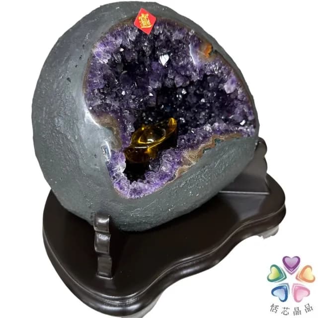 【恬芯晶品】S66精選烏拉圭紫晶洞2.77KG錢袋子(圓洞聚財招財貴人開運風水帝王紫水晶新居禮物補財庫聖誕節)