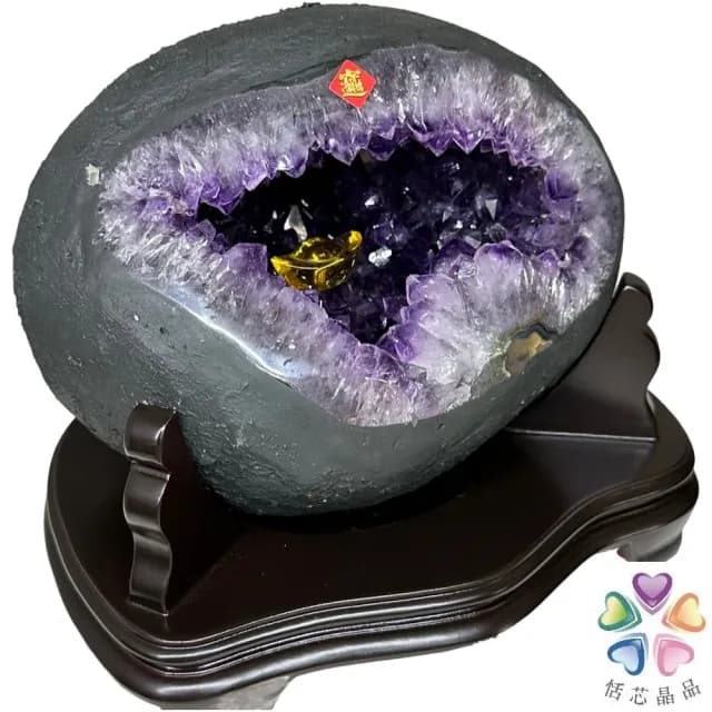 【恬芯晶品】S74精選烏拉圭紫晶洞4.05KG錢袋子(圓洞聚財招財貴人開運風水帝王紫水晶新居禮物補財庫聖誕節)