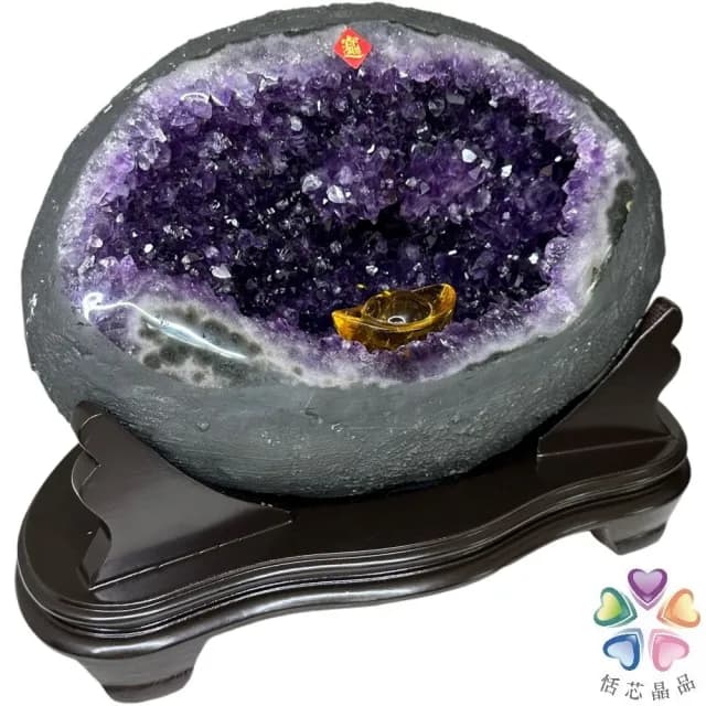 【恬芯晶品】S75精選烏拉圭紫晶洞5.6KG錢袋子(圓洞聚財招財貴人開運風水帝王紫水晶新居禮物補財庫聖誕節)
