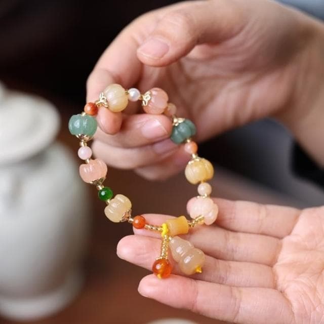 【Penny珮妮】金絲玉彩色南瓜鈴蘭手鍊3款可選(生日禮物/母親節/送閨密/交換禮物/情人節/送女友)
