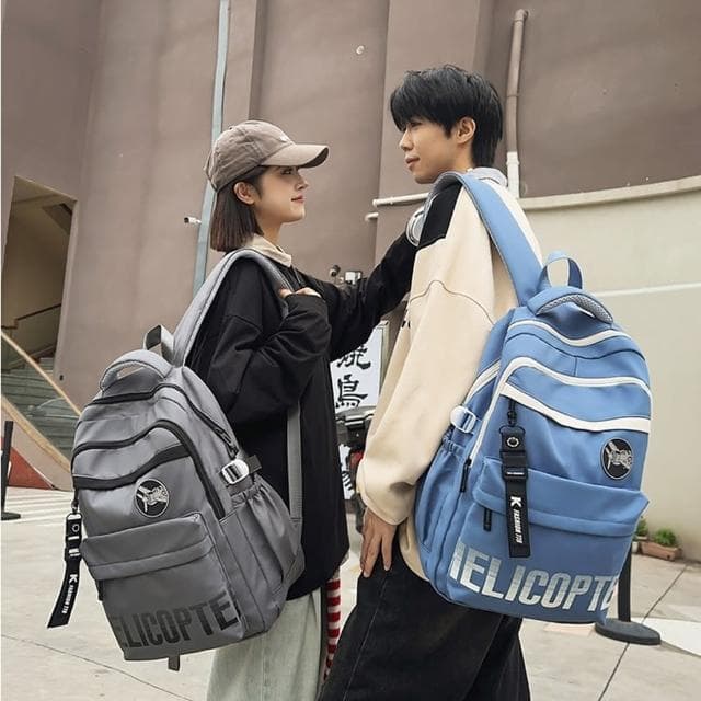 【ANTIAN】大容量多用途潮流男女學生書包 休閒旅行情侶雙肩包 帆布後背包(母親節禮物)
