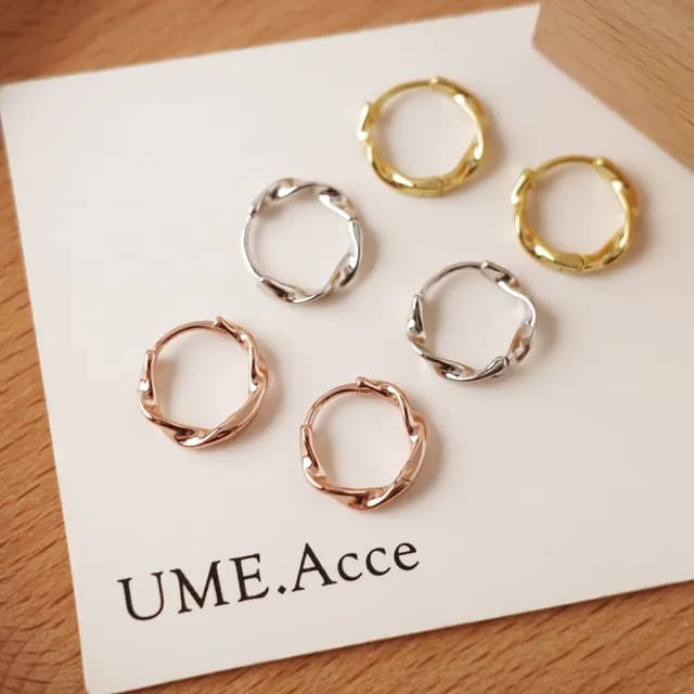 【UME.Acce】父親節禮物 莫比無限環純銀耳扣耳環(純銀耳環 S925純銀 耳扣 莫比烏絲環 圓圈耳環 耳扣耳環 莫