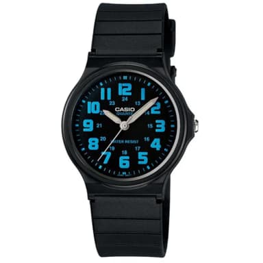 【CASIO 卡西歐】MQ-71-2B 超薄輕巧彩色數字指針錶(學生考試指定錶款錶徑3.49公分)