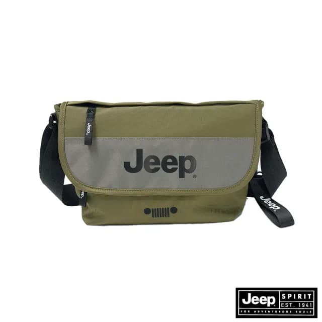 【JEEP】情人節禮物 經典品牌大LOGO肩背包(綠色)