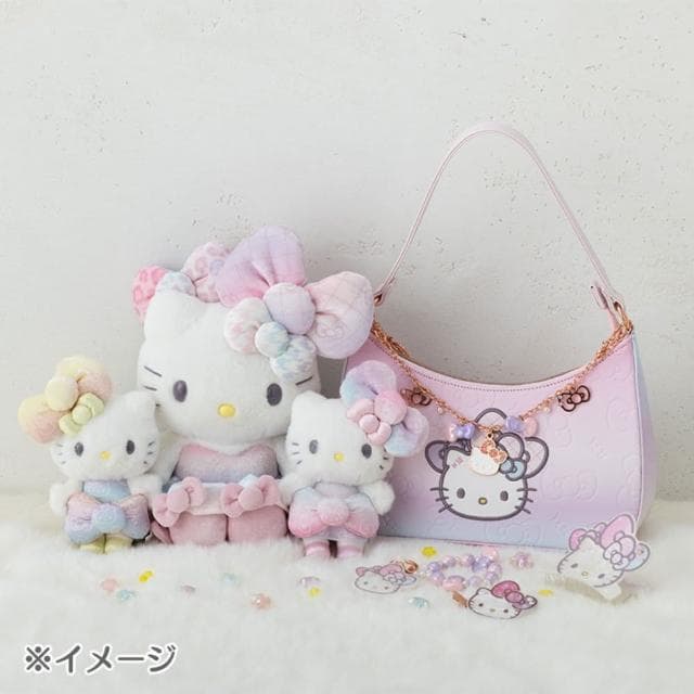 【小禮堂】Sanrio 三麗鷗 Hello Kitty 壓克力造型鯊魚夾 - 50週年The Fashionable Ribbons(平輸
