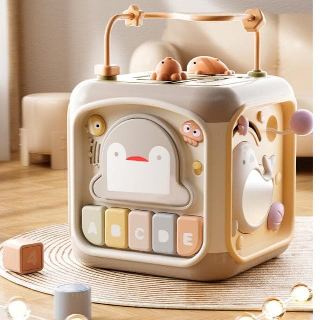 【FUN TOYS 童趣】寶寶玩具六面盒繞珠音樂燈光手拍鼓兒童早期教育益智學習玩具(兒童玩具 聖誕禮物)