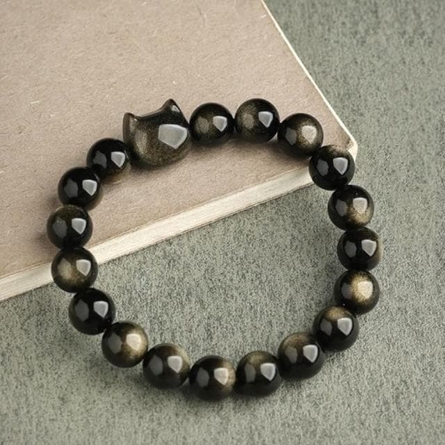 【Penny珮妮】收藏級金曜石貓頭手鍊10mm(母親節禮物/交換禮物/送男友/生日禮物/情人節/送女友/父親節)