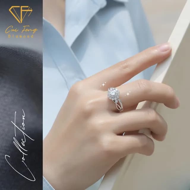 【CF鑽飾】女戒 莫桑鑽《共度一生》(1克拉 雙11限定 戒指 鑽戒 禮物 求婚 生日)