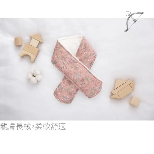 【PL Life】貝柔兒童加絨暖毛圍巾(英式碎花)