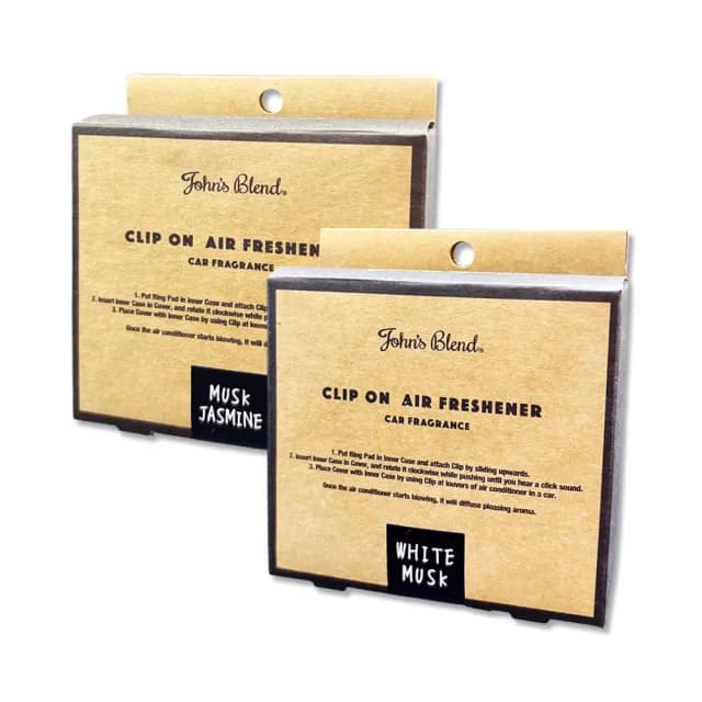 【日本Johns Blend】汽車空調出風口專用方形夾式消臭空氣芳香劑1入/盒(車用擴香器車內空氣清新除異味香氛)
