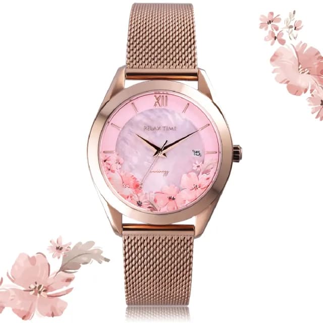 【Relax Time】wwiinngg聯名合作 海棠輕夢 女士時尚腕錶 38mm(RT-106-02)