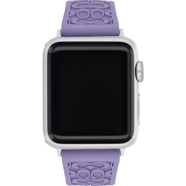 【COACH】Apple Watch 錶帶 38/40/41mm適用 紫色 矽膠錶帶 禮物 送禮(不含手錶)