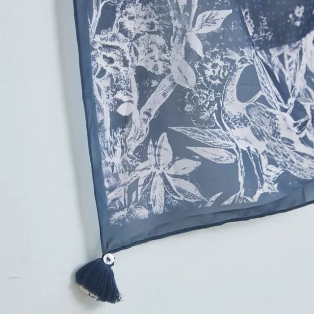 【Nature My Body】印度藍色喬其紗印染圍巾