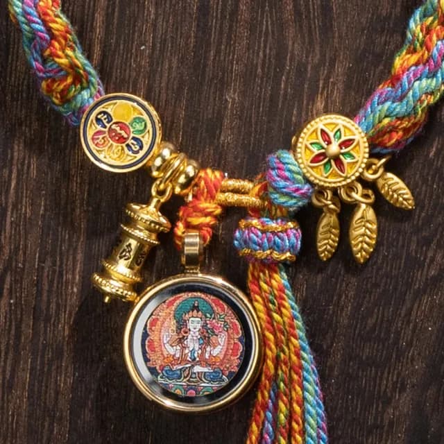 【MoonDy】雙11 手繩 編織手繩 手鍊 六字真言手鍊 手工編織 民族風 八大守護神 出入平安 招財納