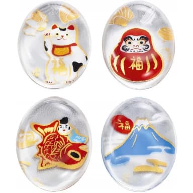 【ADERIA】日本製 石塚硝子 Mono 招福玻璃筷架4入禮盒組(日式家庭、結婚禮物、新居入厝禮推薦)