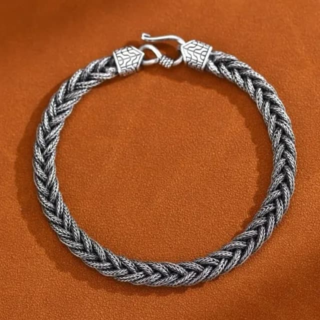 【MoonDy】雙11 925純銀 手工編織 手鍊 手鐲 通體純銀 飾品 簡約 手環 手飾 小眾設計 男女通用