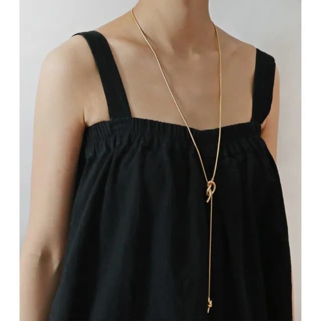 【SUMMER 一夏】韓國設計打結流蘇Y字鍊ins冷淡風輕奢長款毛衣鍊項鍊(ins韓風)