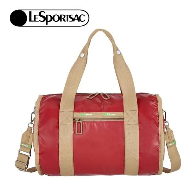 【Lesportsac】Duffle Roll Bag 50周年復刻版復古圓桶包 母親節 送禮 禮物(亮酒紅)