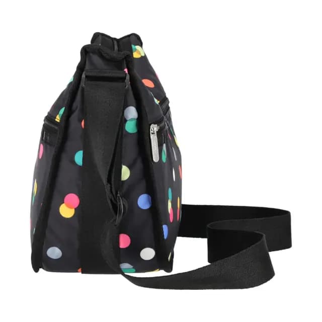 【Lesportsac】Classic Hobo 經典斜背包/ 圓點漂浮氣球 送禮 禮物(黑色)