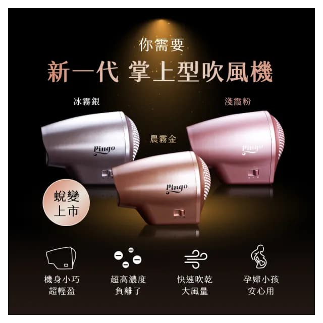 【台隆手創館】Pingo Travel Qmini 2.0奈米負離子極輕吹風機 Qmini 2.0