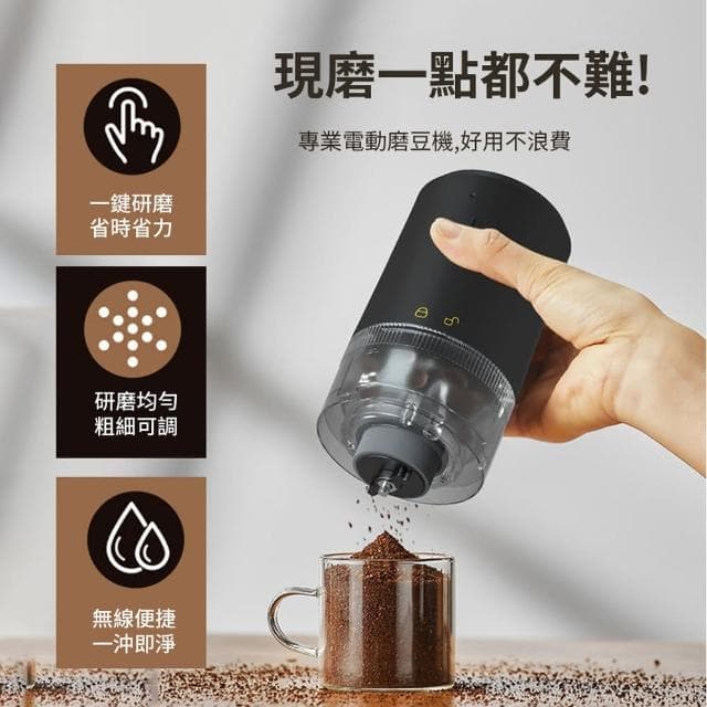 【Solid】電動咖啡豆磨豆機 意式咖啡自動磨粉機 便攜小型咖啡機 家用不鏽鋼咖啡豆子研磨機(母親節禮物)