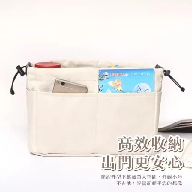 【精選帆布】情人節禮物 愜意風情大容量多格化妝包(防水包  包中包 化妝品 收納包 包包收納袋 手拿包 小包