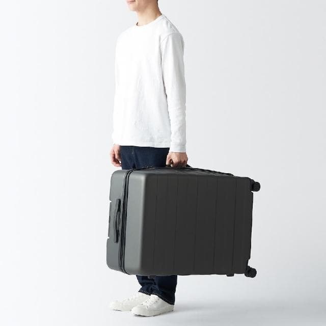 【MUJI 無印良品】四輪硬殼止滑拉桿箱105L(灰色)