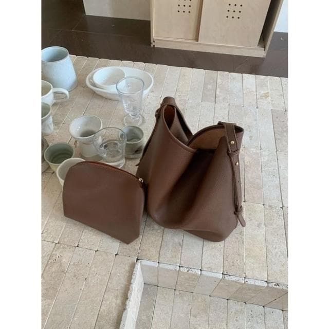 【MDMS】簡約百搭水桶包 柔感側背包 高質感托特包 通勤百搭 A4可放 大容量 優雅低調 子母包 B14