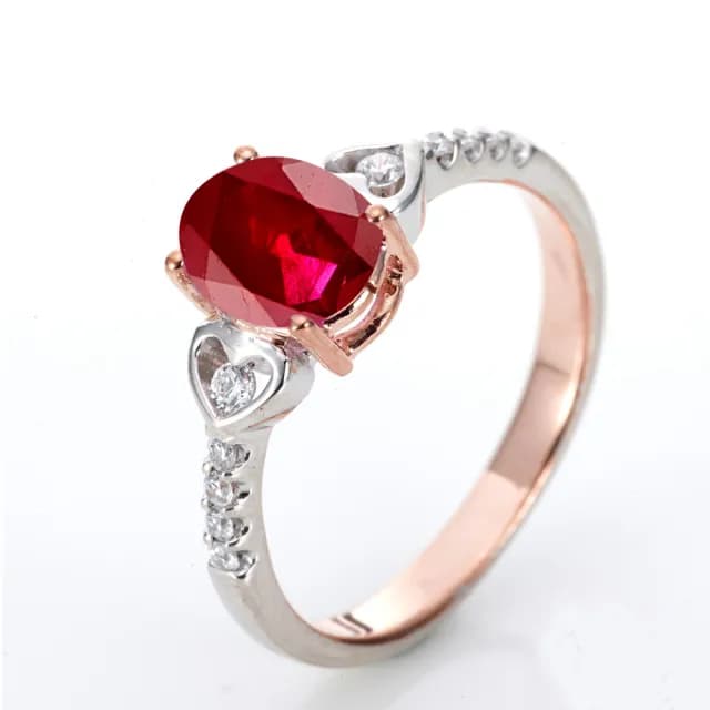 【DOLLY】1克拉 緬甸紅寶石14K金鑽石戒指-020(母親節 長輩送禮 交換禮物首選)