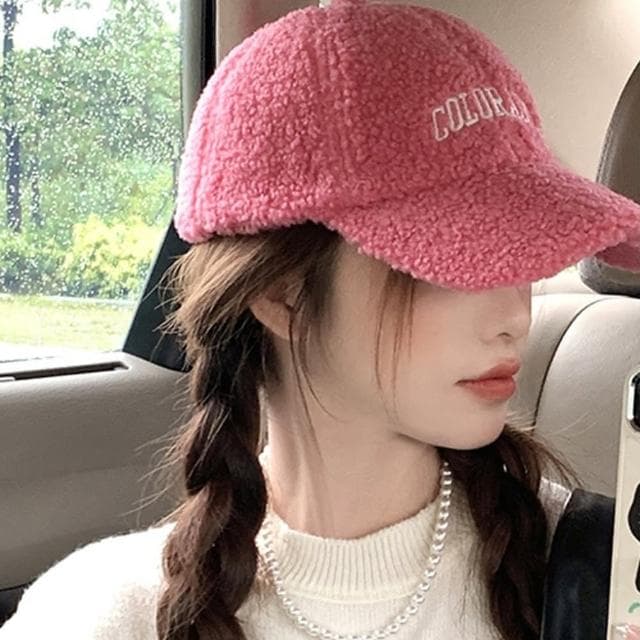 【LEESA】母親節禮物 鴨舌帽\字母帽\造型帽\羔羊帽\棒球帽\保暖帽\百搭配件\刺繡帽子\韓國帽子\粉色帽子\毛