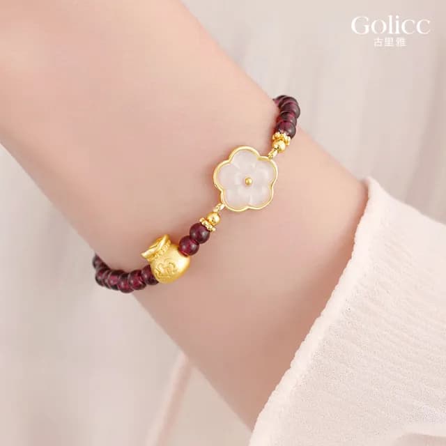 【Gulicc】小桃花 福氣 串珠手鍊(雙11 聖誕節 生日 手環 手繩 首飾 飾品 禮物)