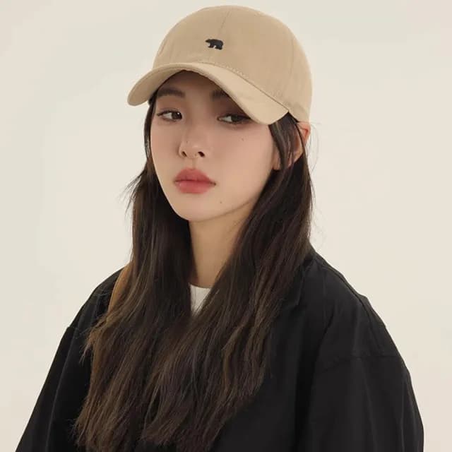 【MoonDy】情人節禮物 棒球帽 鴨舌帽 美式復古 顯臉小帽子 防曬 透氣 軟頂 北極熊 刺綉 高質感 遮陽帽 老帽