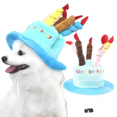 【寵物派對】蛋糕造型生日帽兩入(慶生 裝扮裝飾 道具 玩具 禮帽 狗貓 可調節 不卡毛 透氣 針織 耐磨)