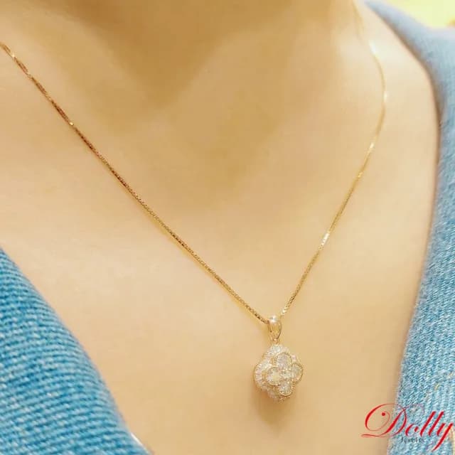 【DOLLY】0.60克拉 天然鑽石 F/VS2 18K玫瑰金鑽石項鍊-002(母親節 長輩送禮 交換禮物首選)