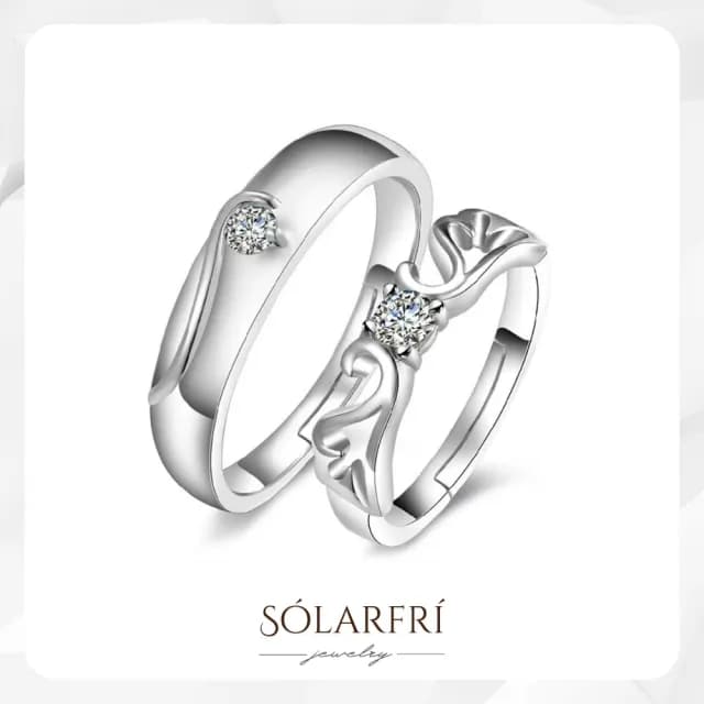 【SOLARFRi】SOLARFRi浪漫閃耀對戒指｜可調整戒圍大小附品牌禮盒(女友老婆情人生日求婚紀念日禮物)