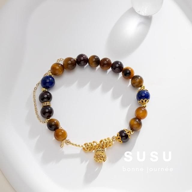 【SU SU】暮光水晶手鍊(虎眼石 石榴石 青金石 事業運 招財 轉運 能量 防小人 送禮 推薦)